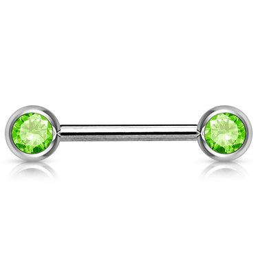 Classique 316L Surgical Steel Gem Nipple Barbells - Nipple Ring. Navel Rings Australia.
