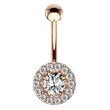 16g Petite Diana Navel Ring with Rose Gold Plating - Reverse Top Down Belly Ring. Navel Rings Australia.