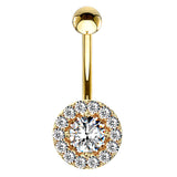 16g Petite Diana Navel Ring with Gold Plating - Reverse Top Down Belly Ring. Navel Rings Australia.