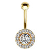 16g Petite Diana Navel Ring with Gold Plating