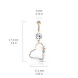 Love Matrix Belly Dangle with Rose Gold Plating - Dangling Belly Ring. Navel Rings Australia.