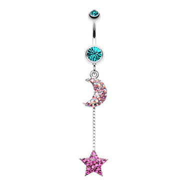 Aurora's Galactic Charmer Belly Dangle - Dangling Belly Ring. Navel Rings Australia.
