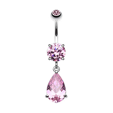Berquem Pear Navel Bar - Dangling Belly Ring. Navel Rings Australia.