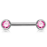 Classique 316L Surgical Steel Gem Nipple Barbells - Nipple Ring. Navel Rings Australia.