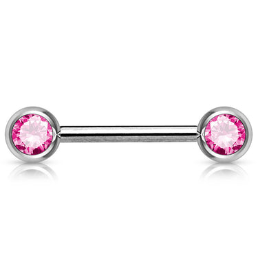 Classique 316L Surgical Steel Gem Nipple Barbells - Nipple Ring. Navel Rings Australia.
