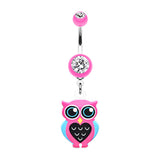 Mrs Know it Owl Belly Ring - Dangling Belly Ring. Navel Rings Australia.