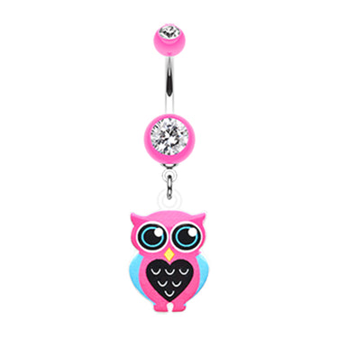 Mrs Know it Owl Belly Ring - Dangling Belly Ring. Navel Rings Australia.