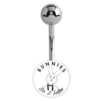 Officially Licensed Playboy Bunny Logo Belly Bars - Basic Curved Barbell. Navel Rings Australia.