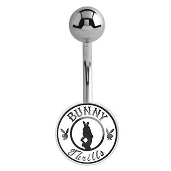 Officially Licensed Playboy Bunny Logo Belly Bars - Basic Curved Barbell. Navel Rings Australia.