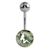 Officially Licensed Playboy Bunny Logo Belly Bars - Basic Curved Barbell. Navel Rings Australia.