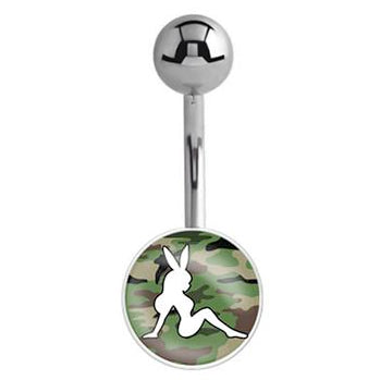 Officially Licensed Playboy Bunny Logo Belly Bars - Basic Curved Barbell. Navel Rings Australia.