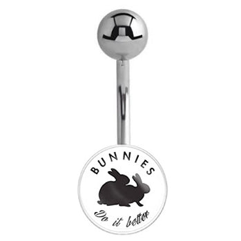 Officially Licensed Playboy Bunny Logo Belly Bars - Basic Curved Barbell. Navel Rings Australia.