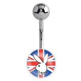 Officially Licensed Playboy Bunny Logo Belly Bars - Basic Curved Barbell. Navel Rings Australia.