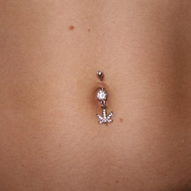 Pot Leaf Navel Ring - Dangling Belly Ring. Navel Rings Australia.