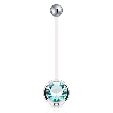 Mamma Mia Clear Flex Gem Maternity Belly Ring - Maternity Belly Ring. Navel Rings Australia.