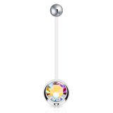 Mamma Mia Clear Flex Gem Maternity Belly Ring - Maternity Belly Ring. Navel Rings Australia.