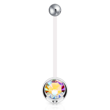 Mamma Mia Clear Flex Gem Maternity Belly Ring - Maternity Belly Ring. Navel Rings Australia.