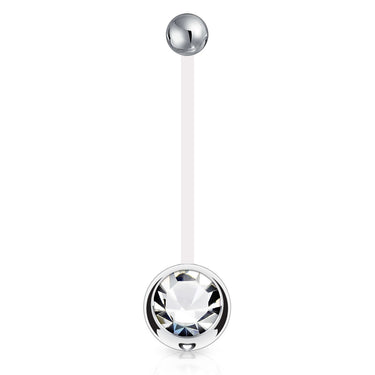 Mamma Mia Clear Flex Gem Maternity Belly Ring - Maternity Belly Ring. Navel Rings Australia.