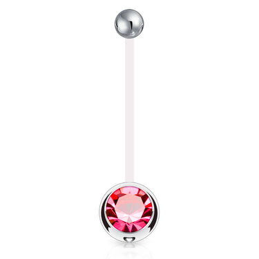 Mamma Mia Clear Flex Gem Maternity Belly Ring - Maternity Belly Ring. Navel Rings Australia.