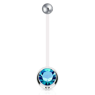 Mamma Mia Clear Flex Gem Maternity Belly Ring - Maternity Belly Ring. Navel Rings Australia.