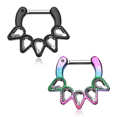 Zavannah Spiked Spear Septum Clicker with Titanium Plating