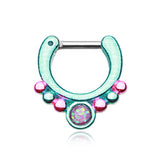 Olimpia Opal Supreme Septum Clicker - Septum. Navel Rings Australia.