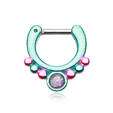 Olimpia Opal Supreme Septum Clicker - Septum. Navel Rings Australia.