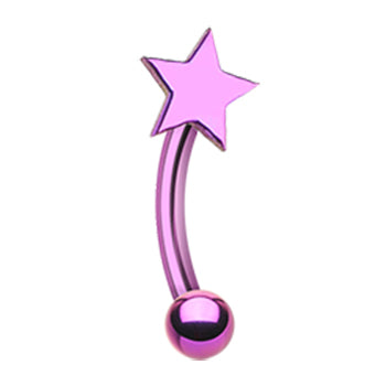 16g Petite Metallic Stars Reverse Belly Bar - Reverse Top Down Belly Ring. Navel Rings Australia.