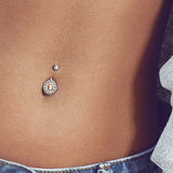 Juliet's Rose Gold Triple Tiered Belly Button Bar - Fixed (non-dangle) Belly Bar. Navel Rings Australia.