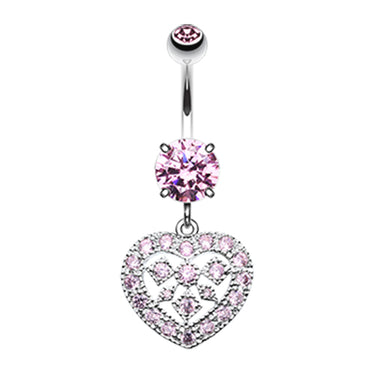 Queen of Hearts Belly Bar - Dangling Belly Ring. Navel Rings Australia.