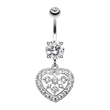 Queen of Hearts Belly Bar - Dangling Belly Ring. Navel Rings Australia.