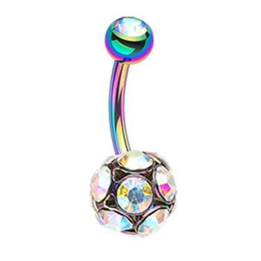 Celestial Rainbows Belly Bar - Fixed (non-dangle) Belly Bar. Navel Rings Australia.