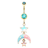 Sweet Dreams Moon Belly Dangle - Dangling Belly Ring. Navel Rings Australia.