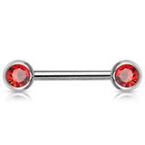 Classique 316L Surgical Steel Gem Nipple Barbells - Nipple Ring. Navel Rings Australia.