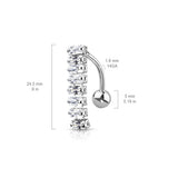Viviana Reverse Belly Ring - Reverse Top Down Belly Ring. Navel Rings Australia.