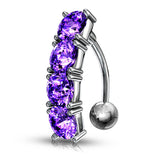 Gem Drop Reverse Belly Ring - Reverse Top Down Belly Ring. Navel Rings Australia.