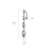 Xiomara Reverse Belly Bar - Reverse Top Down Belly Ring. Navel Rings Australia.