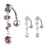 Climbing Wisteria Reverse Belly Piercing - Reverse Top Down Belly Ring. Navel Rings Australia.