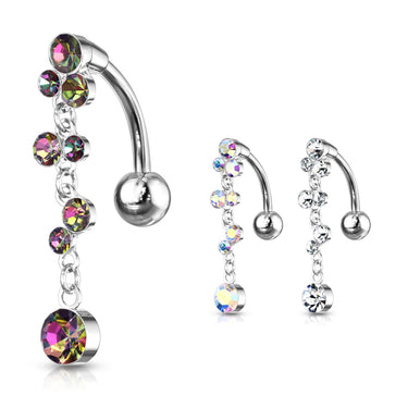 Climbing Wisteria Reverse Belly Piercing - Reverse Top Down Belly Ring. Navel Rings Australia.
