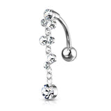Climbing Wisteria Reverse Belly Piercing - Reverse Top Down Belly Ring. Navel Rings Australia.
