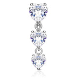 Frankie's Heart Fall Belly Bar - Reverse Top Down Belly Ring. Navel Rings Australia.