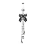 Antique Tasseled Ribbon Belly Dangle - Dangling Belly Ring. Navel Rings Australia.