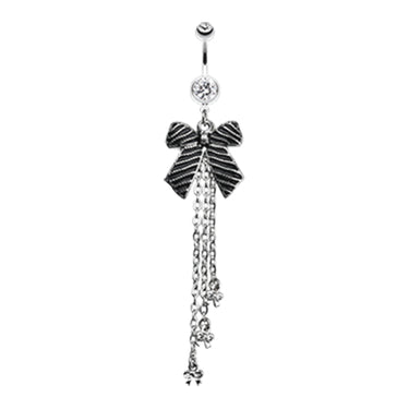 Antique Tasseled Ribbon Belly Dangle - Dangling Belly Ring. Navel Rings Australia.