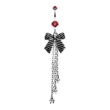Antique Tasseled Ribbon Belly Dangle - Dangling Belly Ring. Navel Rings Australia.