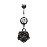 The Immortal Rose Belly Bar - Dangling Belly Ring. Navel Rings Australia.