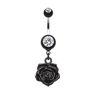 The Immortal Rose Belly Bar - Dangling Belly Ring. Navel Rings Australia.