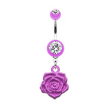 The Immortal Rose Belly Bar - Dangling Belly Ring. Navel Rings Australia.