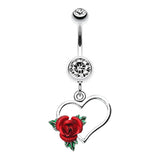 Immortal Love Belly Piercing Ring - Dangling Belly Ring. Navel Rings Australia.