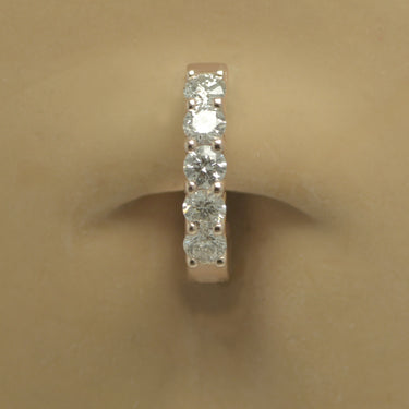 TummyToys® Solid Rose Gold with 5 Real Diamonds - TummyToys® Patented Clasp. Navel Rings Australia.
