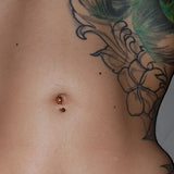 Classique Belly Bar with Rose Gold Plating - Basic Curved Barbell. Navel Rings Australia.
